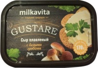 Сыр плавленный пастообразный с белыми грибами массовой долей жира в сухом вечестве 40% "Milkavita" 40%, 170 г